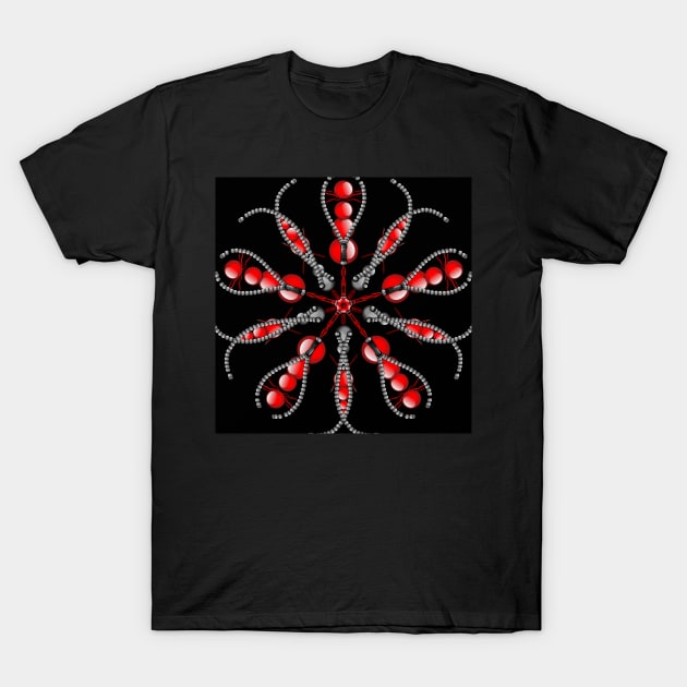 Red and grey spheres T-Shirt by ikshvaku